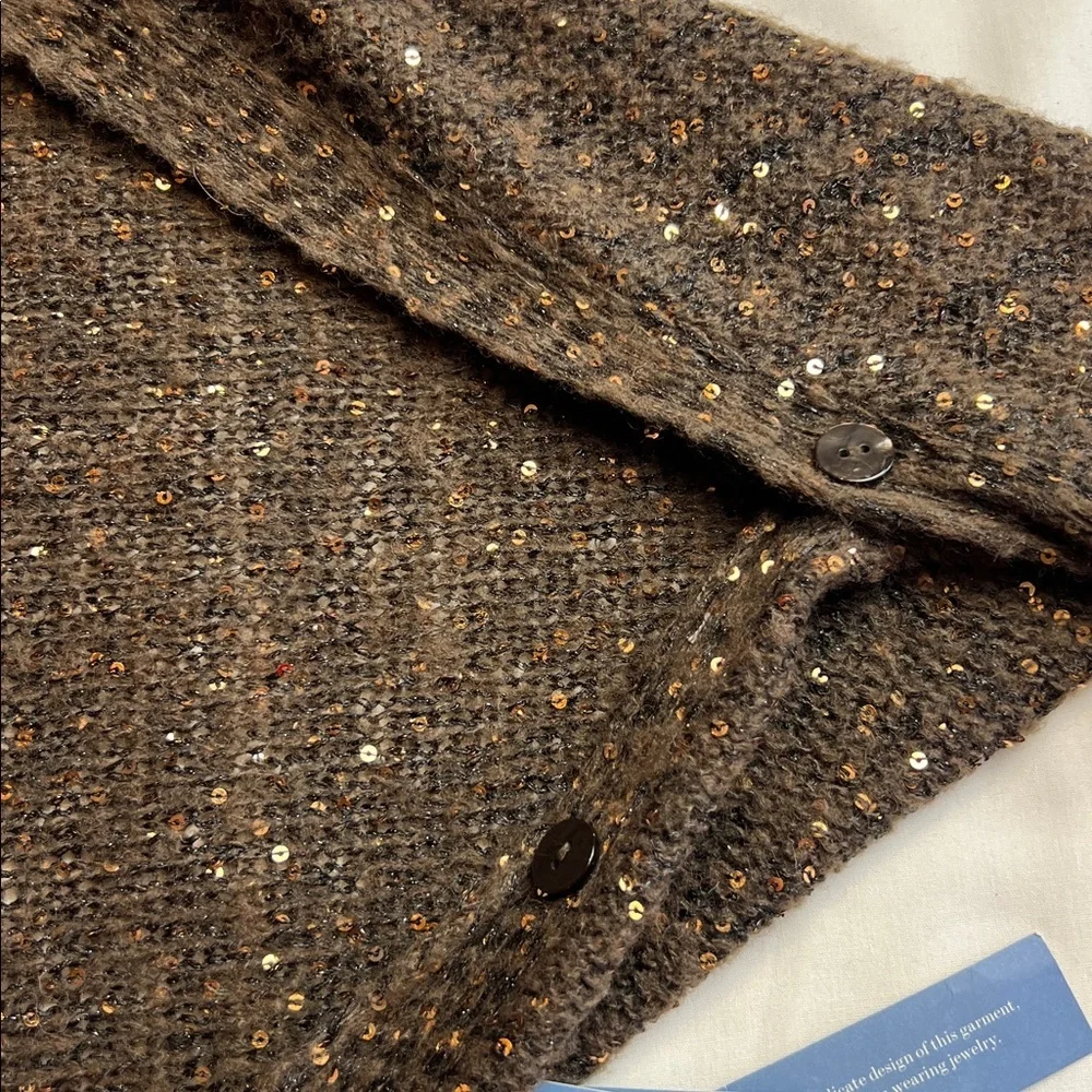 Simply, Vera cape scarf, brown with gold granites New holidays evening